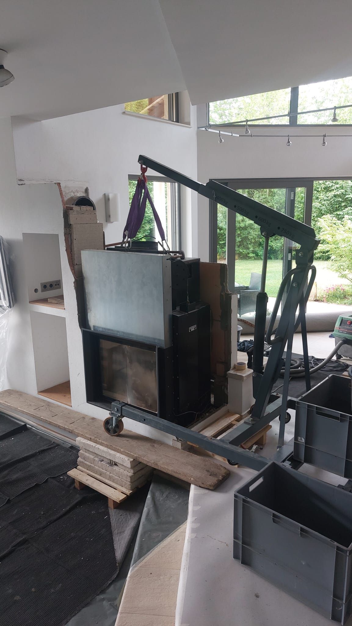 Montage eines Heizeinsatzes